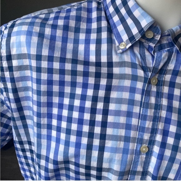 Barbour Short Sleeve Cotton Plaid Button Down Size M - Picture 4 of 13